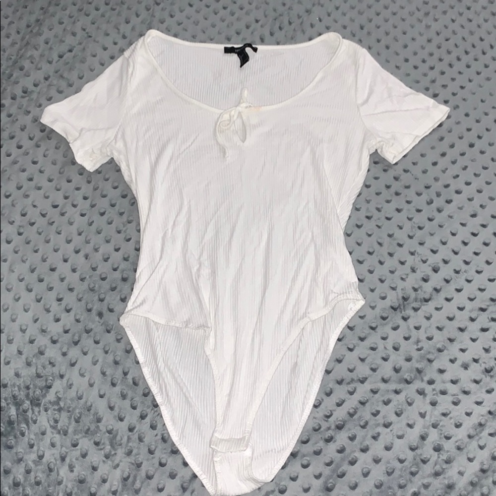 Forever 21 White Ribbed Bodysuit 🤍✨